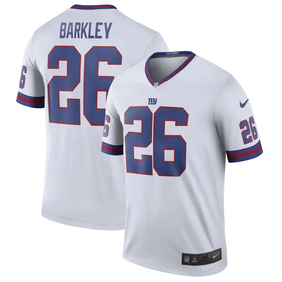 Men New York Giants 26 Saquon Barkley White Nike Color Rush Legend NFL Jersey